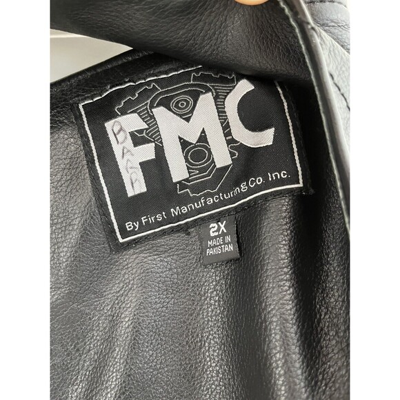 First Manufacturing Co Rally Riding Chaps FMC Black leather Biker Adj waist 2X - Picture 12 of 12